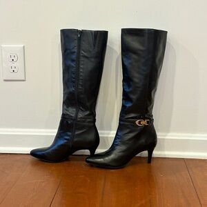 ANTONIO MELANI Black Heeled Knee High Boots